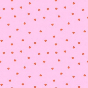 Tiny Heart Scatter // Red on Pink 