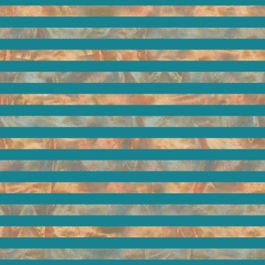 11 Horizontal lines - Teal gold