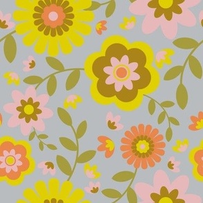 Retro floral wallpaper