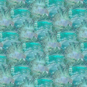 aquamarine, turquoise, crystals, implicit cell