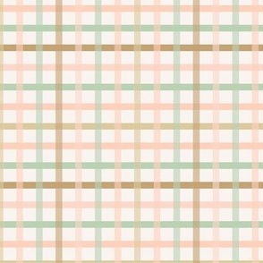 4x4 Green, peach, pink, brown grid/gingham 