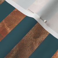 19. Horizontal lines - teal and rose gold