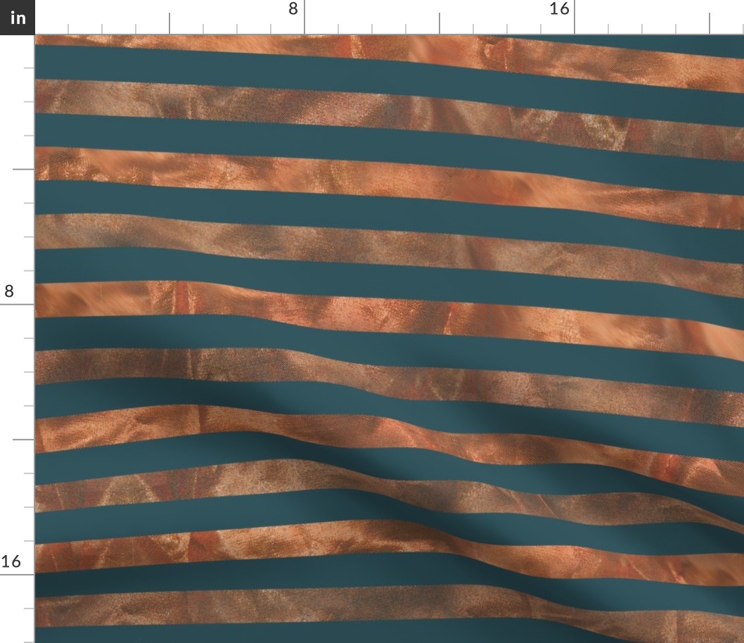 19. Horizontal lines - teal and rose gold