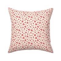 Hand drawn ditsy red hearts on cream - small