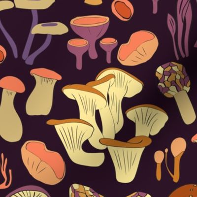 Cute Mushrooms    2401221093 -dark purple_ plum_ Cream