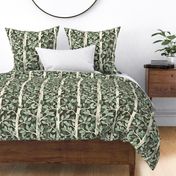 Neutral Sage and Olive Green Forest Block Print Inspired Pattern Extra Large