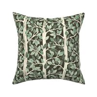 Neutral Sage and Olive Green Forest Block Print Inspired Pattern Large