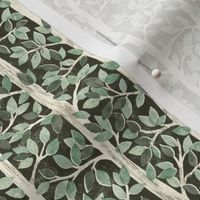 Neutral Sage and Olive Green Forest Block Print Inspired Pattern Small