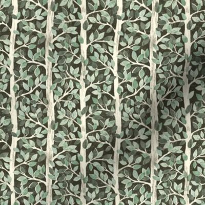 Neutral Sage and Olive Green Forest Block Print Inspired Pattern Small