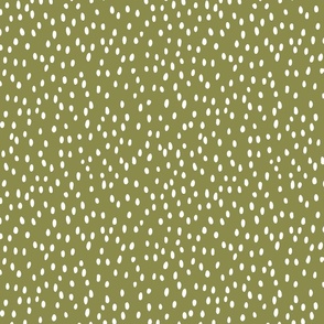 Dots on olive green