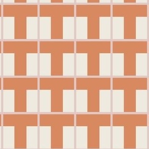 First Picknick - faded red / pink - modern Scandinavian grid - perfect for a warm plain or a tea towels or table cloths