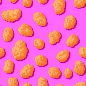 Chicken Nuggets on pink background food fabric