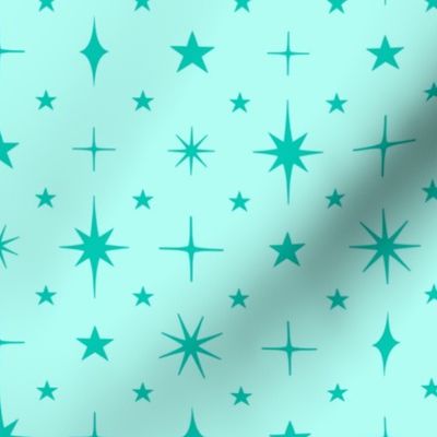 M - Pastel Aqua Stars Blender – Light Aquamarine Blue Twinkle Sky