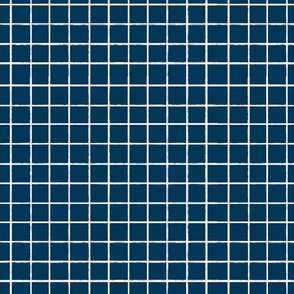 Medium// simple, loose textured plaid tartan pattern in dark indigo blue