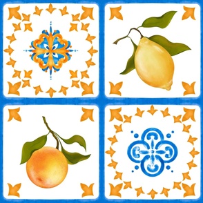 portuguese tiles, lemons