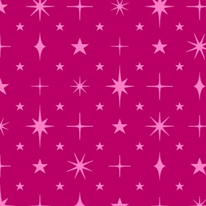 L - Pink Stars Estrella Blender - Bright Magenta Twinkle Little Star
