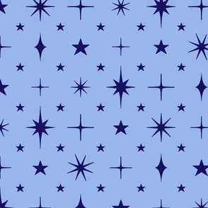 L – Pastel Blue Stars Blender - Light Indigo & Navy Twinkle Sky