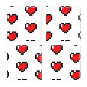   Pixel 8-Bit Heart - White