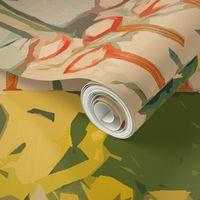 1*28* TREES  BY  THE  LAKE- YELLOW  WALLPAPER