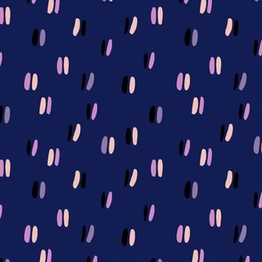 Cute seamless pattern with brush strokes in navy colour