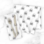 Skull and Cross Bones - White