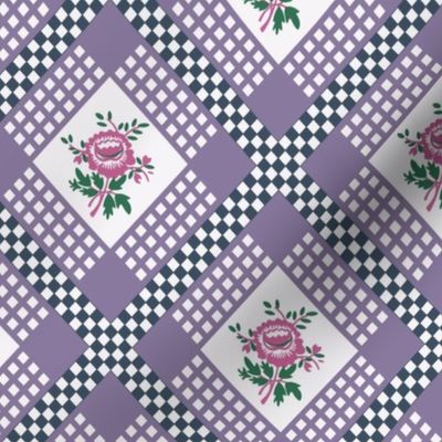 checkered roses (lavender)