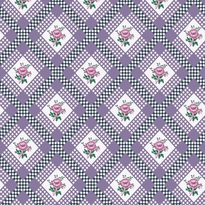 checkered roses (lavender)