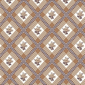 Checkered Roses (brown) 