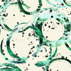 Brush strokes free circles green	