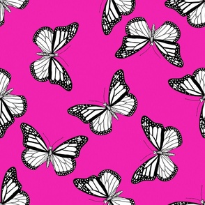 Monarch Butterflies pattern on pink