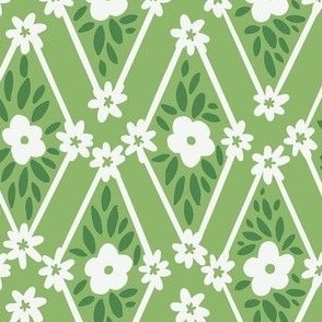 floral trellis green normal scale