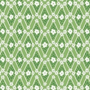 floral trellis green small scale