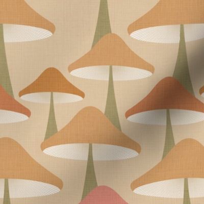 (XXS) Minimal Abstract Retro Mushrooms forest in Earthy Neutrals 7. #retromushrooms #abstractfungi  #earthyneutrals  #70s #minimalmushrooms #minimalabstract #spoonflowercollection #midcentury #magicalmushrooms #forestbiome