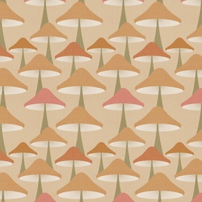 (XXS) Minimal Abstract Retro Mushrooms forest in Earthy Neutrals 7. #retromushrooms #abstractfungi  #earthyneutrals  #70s #minimalmushrooms #minimalabstract #spoonflowercollection #midcentury #magicalmushrooms #forestbiome