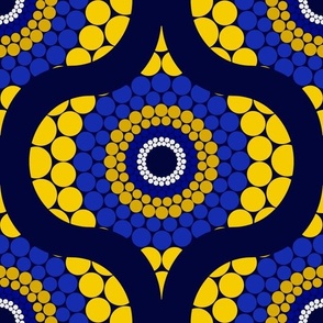 12” Radiant Eye of the Salamanda Dot Mandala Ogee - Medium