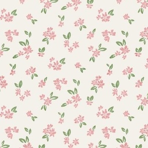 Romantic floral ditsy. Vintage cute small flowers.