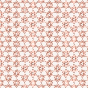 Strawberry banana fruit slices geometrical floral red and cream 