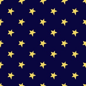 Yellow stars on Cetacean Blue