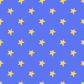 Yellow stars on very light blue