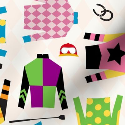 Lucky Charm Horse Racing Jockey Silks, Multi-Directional // Brights