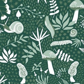 Forest floor - green and gray-small