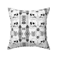 Vintage Inspired Gothic Brocade Pattern in white