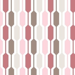 Pink and Brown Retro Hexagons