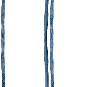 large indigo blue double stripes / watercolor