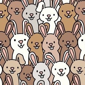 bunnies - cute easter bunnies stacked - multi - LAD24