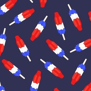 Red, White and Blue Classic Throwback Popsicles on Navy