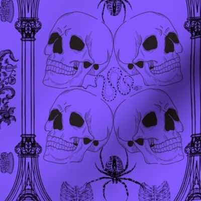 Vintage Inspired Gothic Brocade Pattern in Purple 