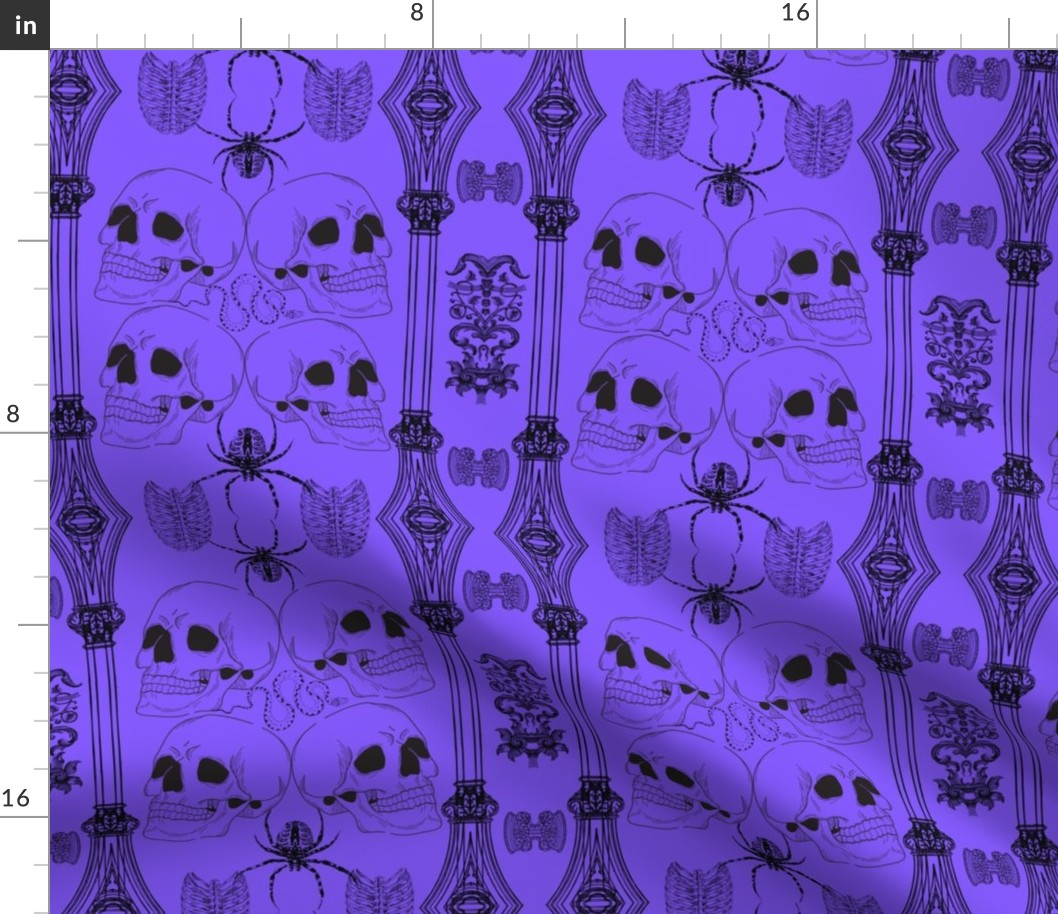 Vintage Inspired Gothic Brocade Pattern in Purple 
