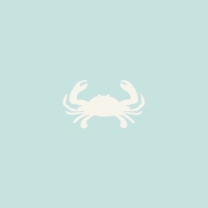 white crabs on blue