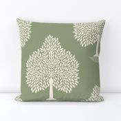 Botanical Forest Trees - Forest Biome - mustard, off-white - outdoor